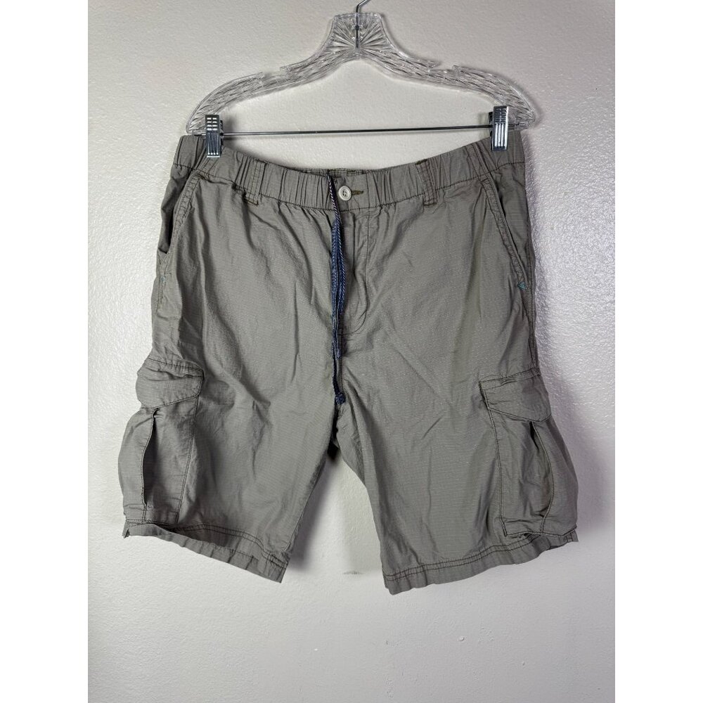 Tommy Bahama Mens Beige Ripstop Cargo Shorts Size Large Hiking Utility casual